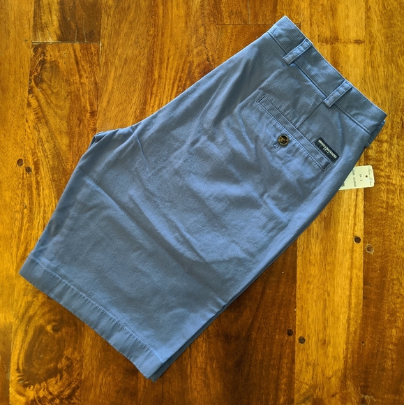 Brooks Brothers 10" Stretch Flat Front Chino Short, Blue  34 NWT - Picture 2 of 5